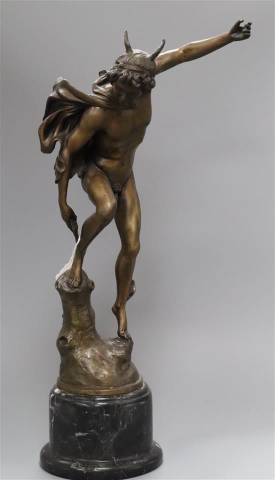 A bronze figure of Hermes height 55.5cm